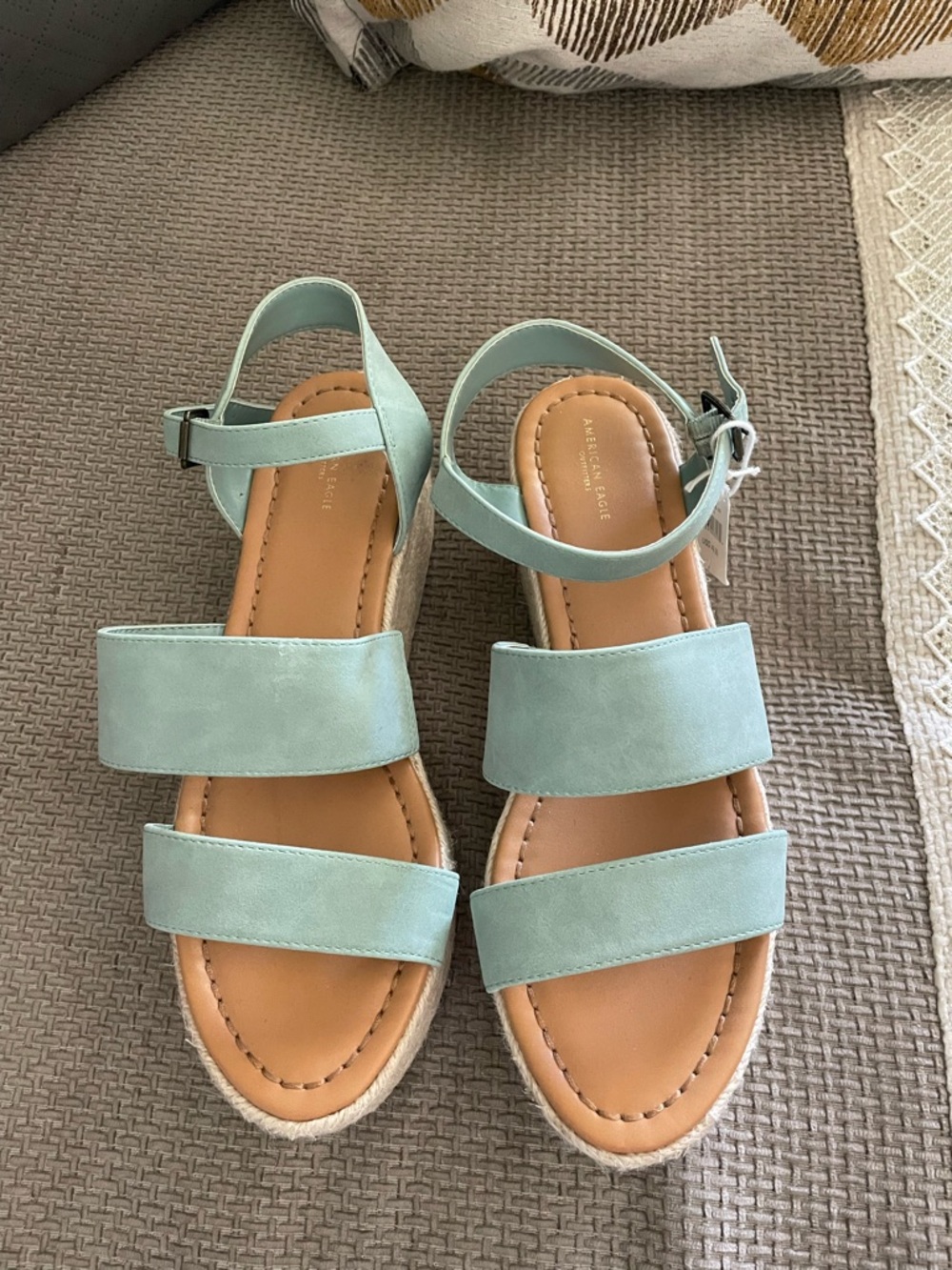 American Eagle Outfitters Mint Green Strappy Platform Sandals